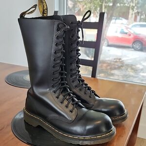 Dr. Martens 1940 Black Steel Toe High-Top Lace-Up Boots 7 UK, 8 USL, 8 USM